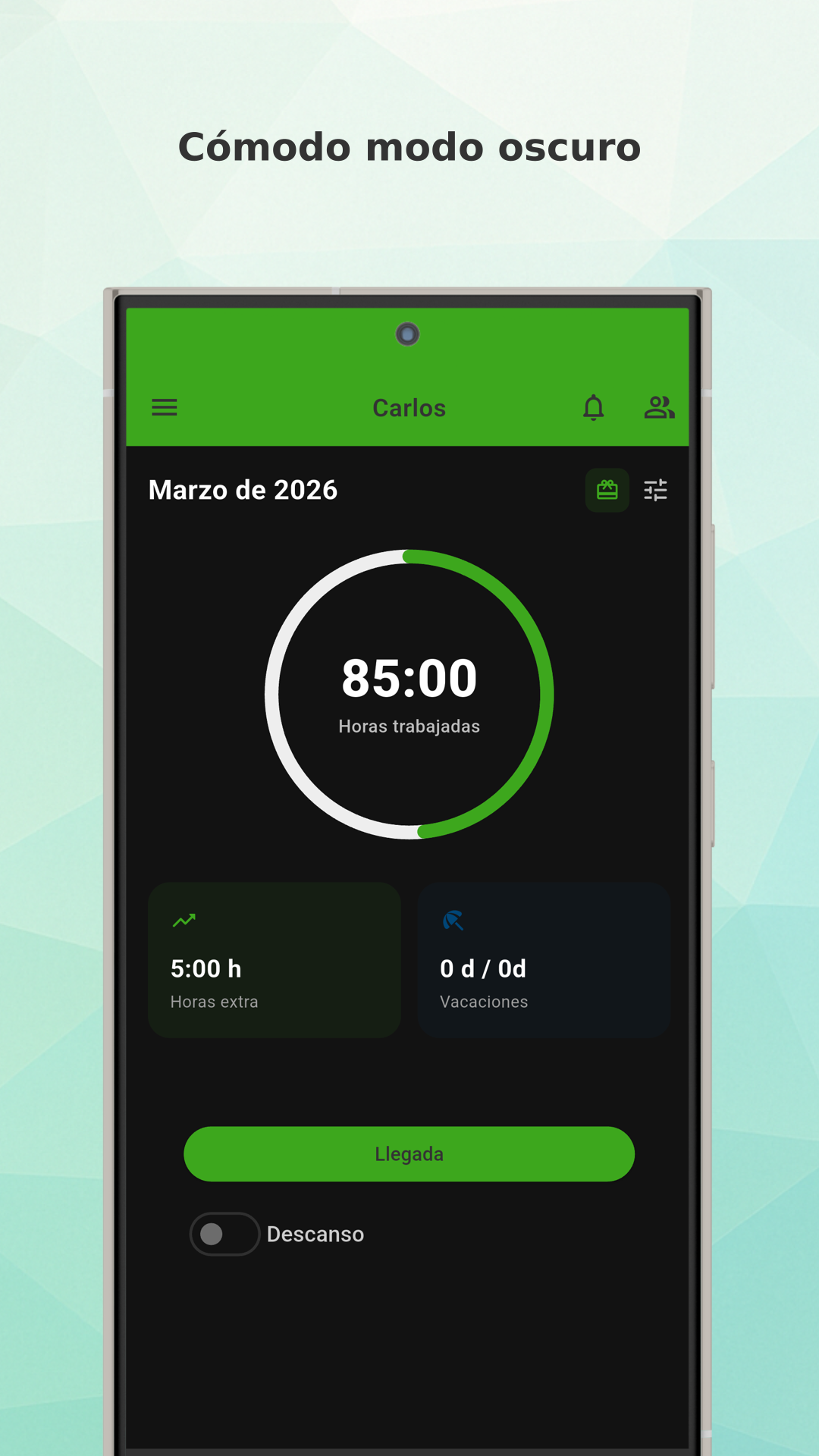Working Timer month table