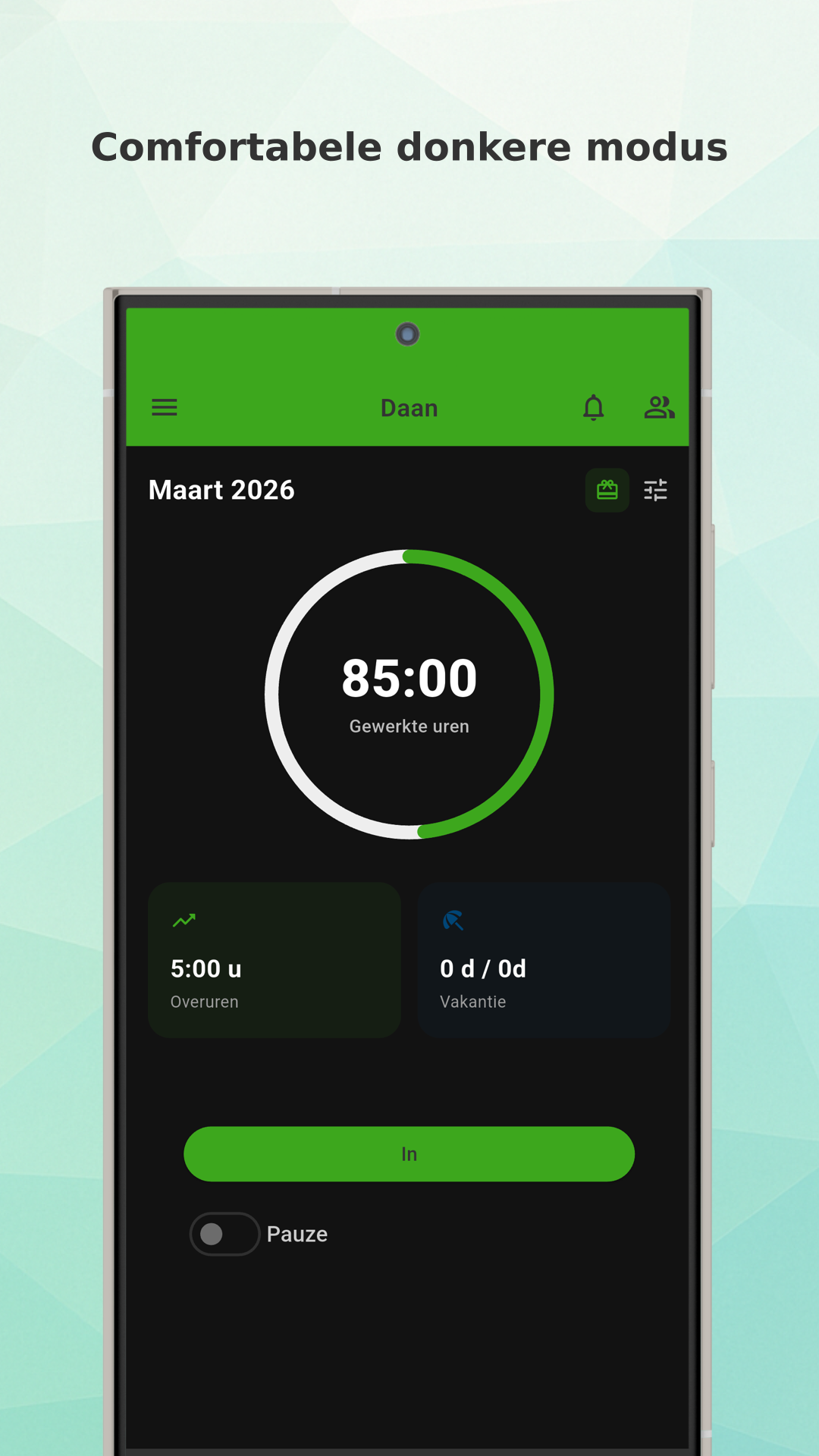 Working Timer month table